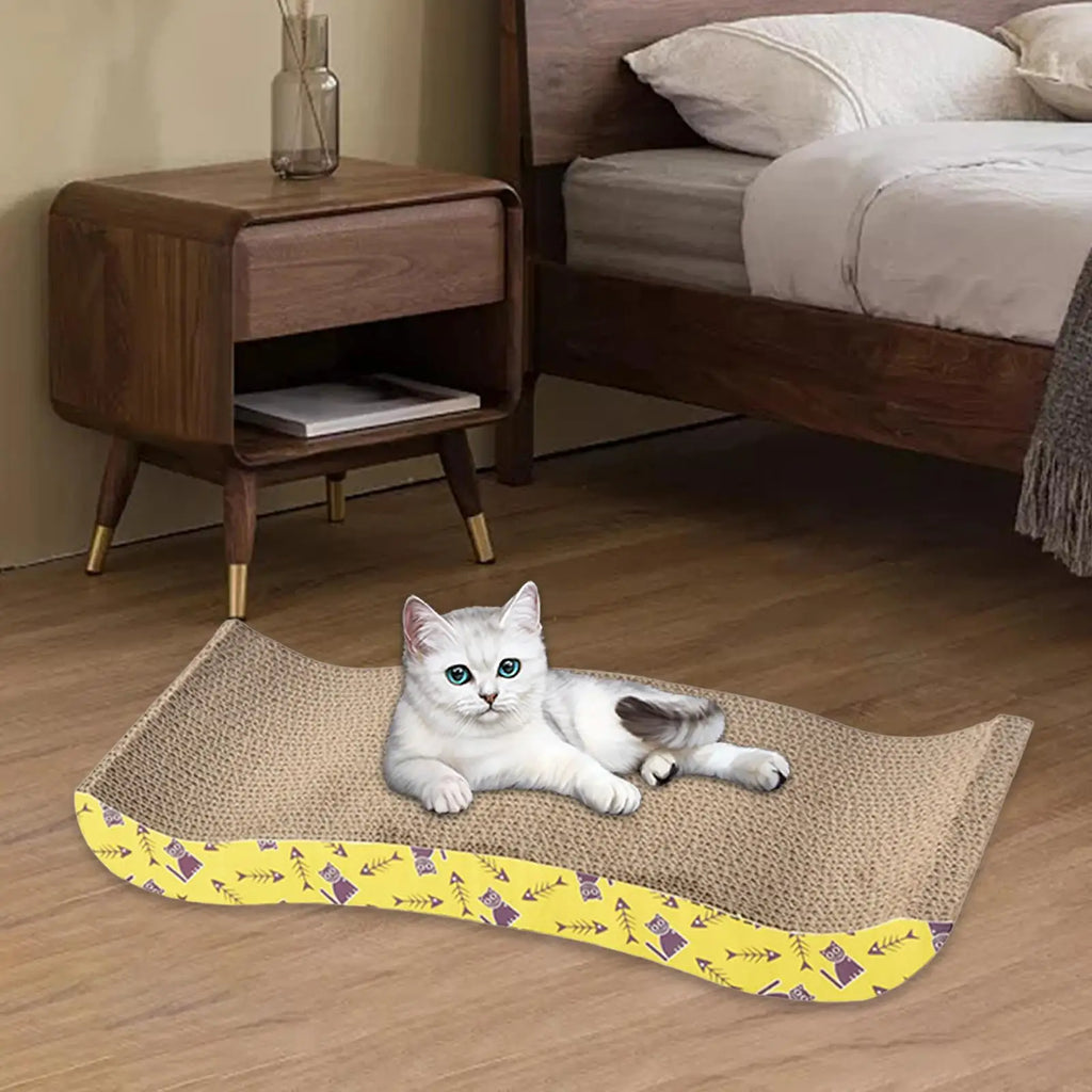 Cardboard Cat Scratcher – Lounge Bed & Scratching Pad for Cats