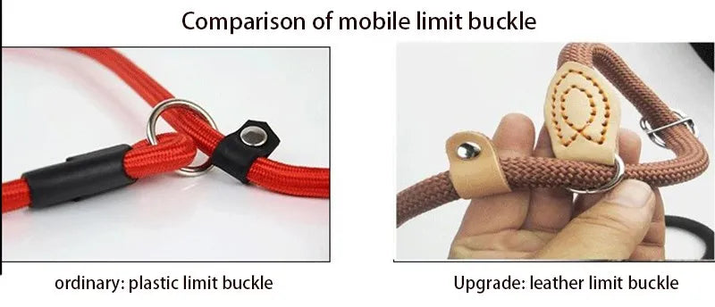 Slip Rope Dog Leash – Adjustable Braided Training Lead for Large Dogs