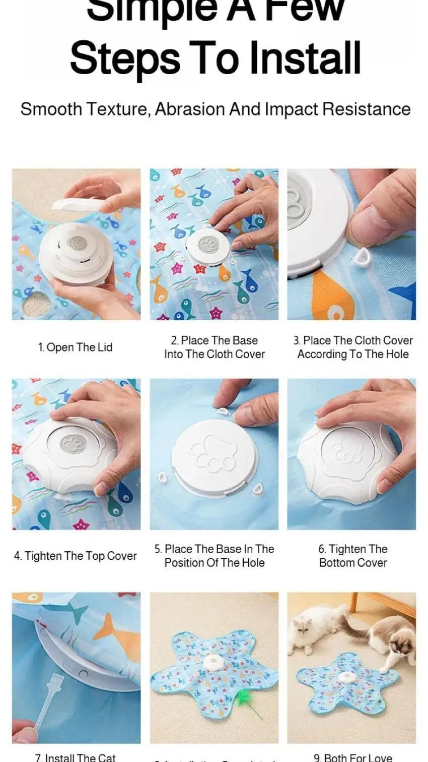 Interactive Cat Hide and Seek Toy – Motion Activated Feather Teaser