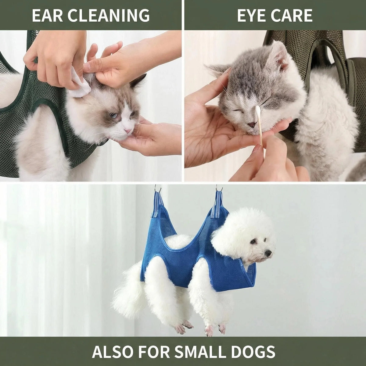 Pet Grooming Hammock – Adjustable Cat & Dog Nail Trimming Sling