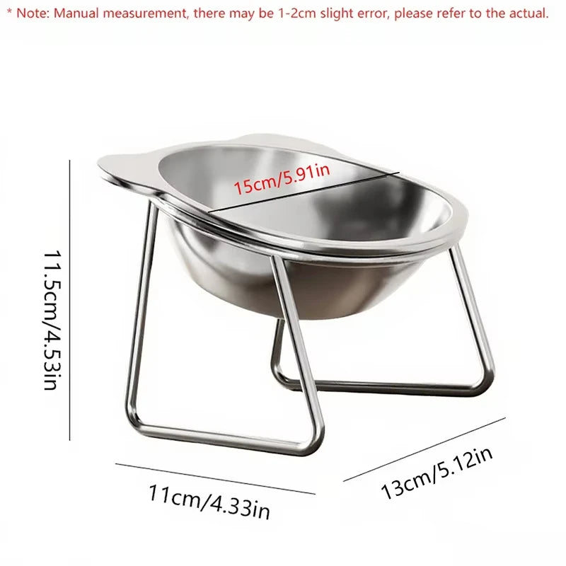 Elevated Cat Bowl – 15° Raised Stainless Steel Feeder