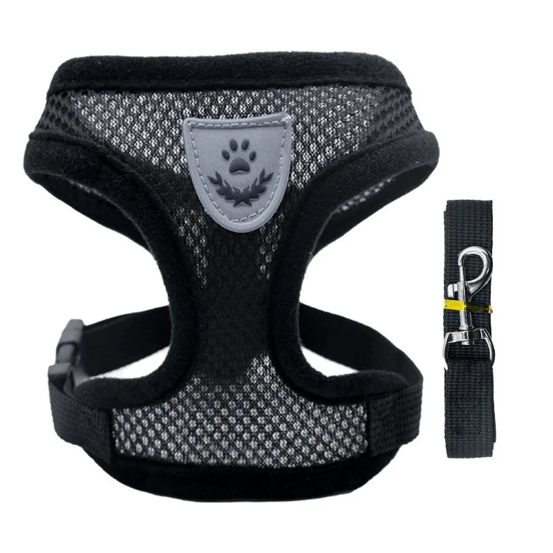 Adjustable Dog Harness Vest, Mesh Puppy Walking Harness