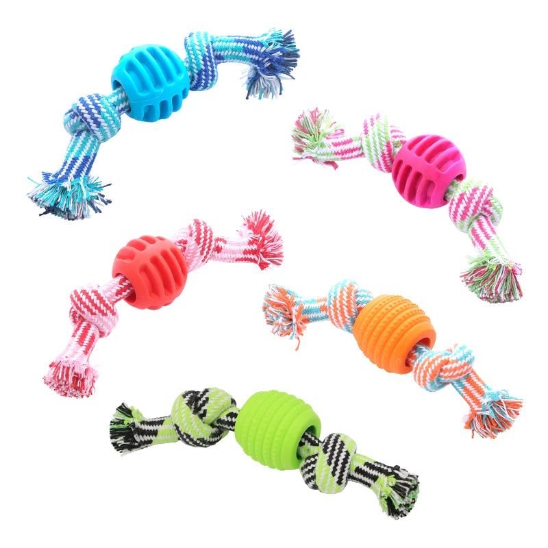 Dog Rope Ball Toy – Double Knot Chew Toy for Dogs