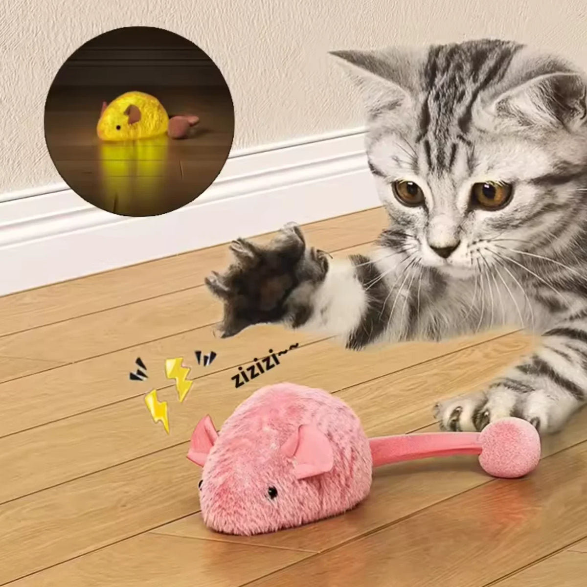 Interactive Cat Mouse Toy – Plush Self-Playing Toy for Cats
