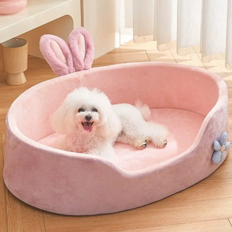 Bolster Dog Bed – Washable Soft Bed with Raised Sides & Non-Slip Base