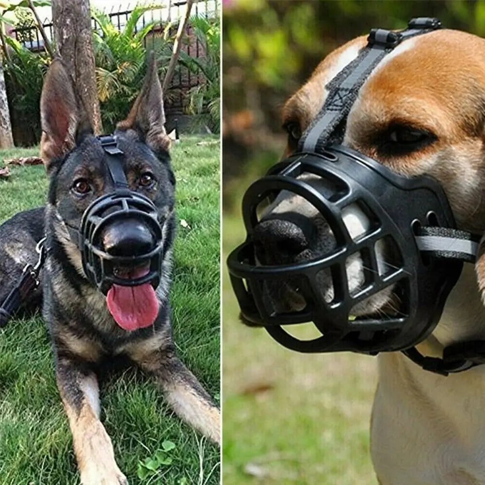 Adjustable Dog Muzzle with Reflective Strip for Drinking