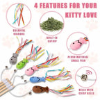Cat Wand Toy with Bell & Catnip – Interactive Teaser for Indoor Cats
