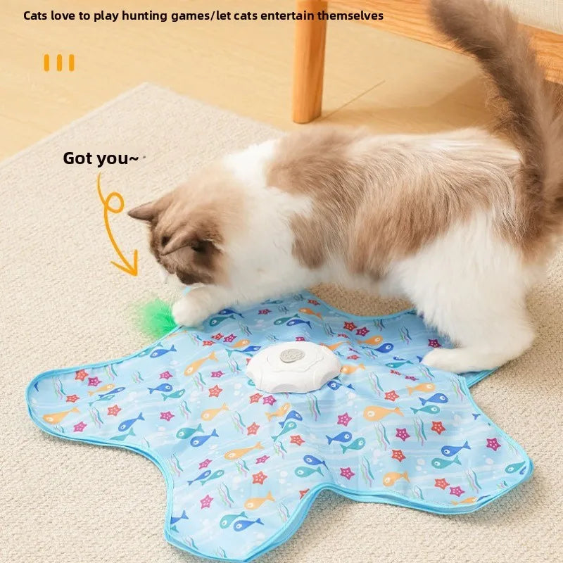 Automatic Hide and Seek Cat Toy – Moving Feather Interactive Toy
