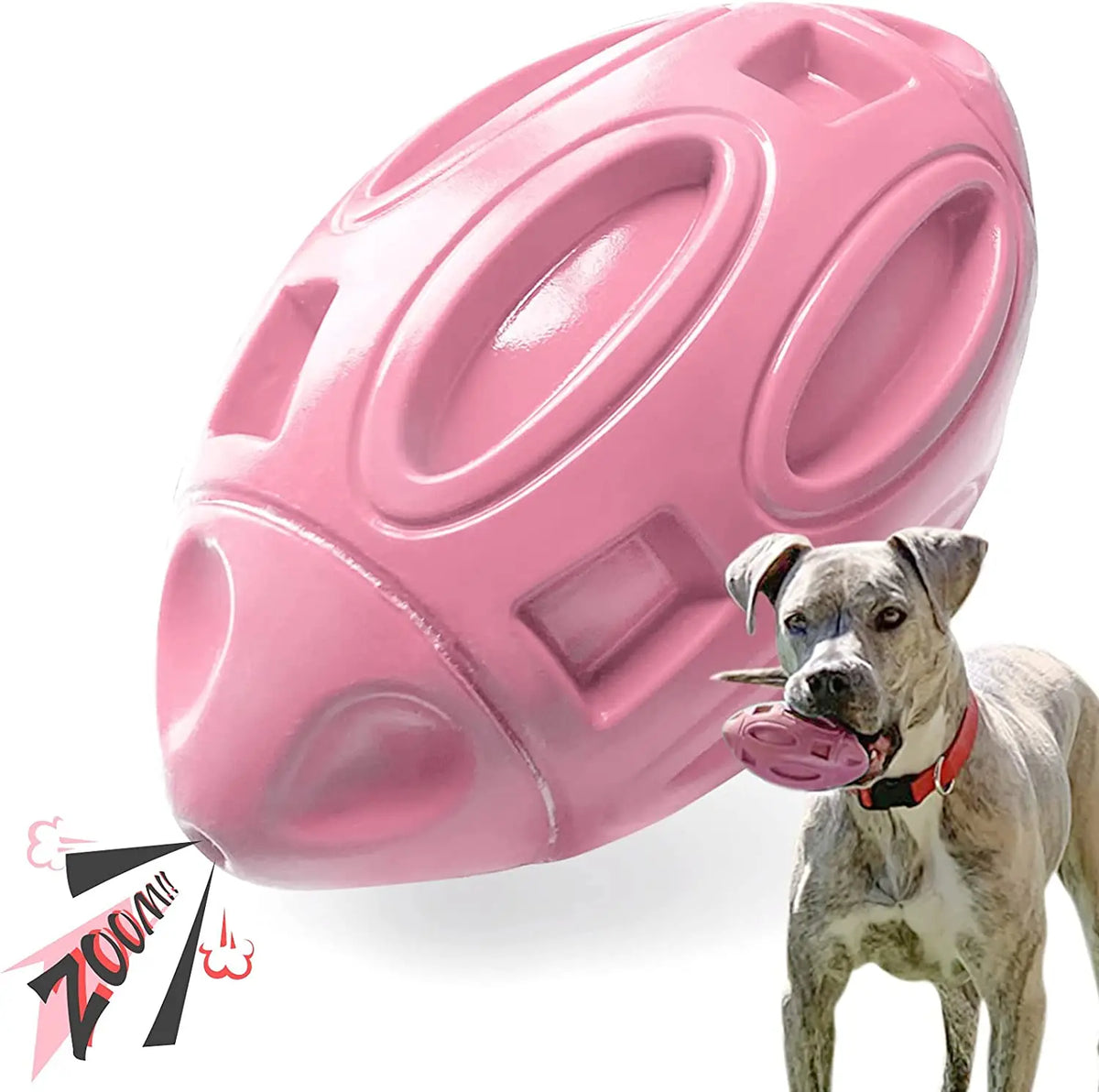 Rubber Dog Chew Ball – Squeaky Toy for Medium & Large Dogs