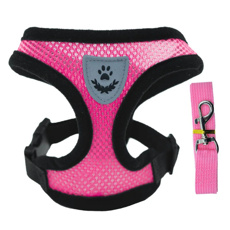 Adjustable Dog Harness Vest, Mesh Puppy Walking Harness
