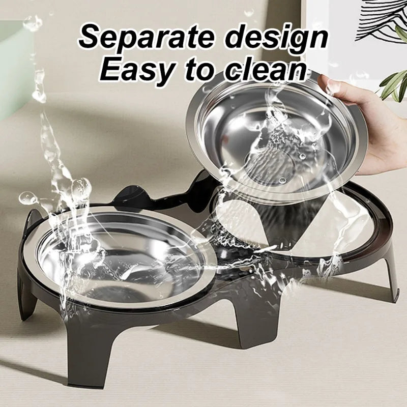 Stainless Steel Cat Bowl – Anti-Tip Food & Water Bowl for Pets