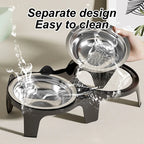 Stainless Steel Cat Bowl – Anti-Tip Food & Water Bowl for Pets