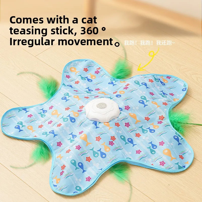 Automatic Hide and Seek Cat Toy – Moving Feather Interactive Toy