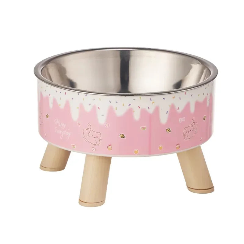 Elevated Cat Bowl Stainless Steel Raised Feeding Dish