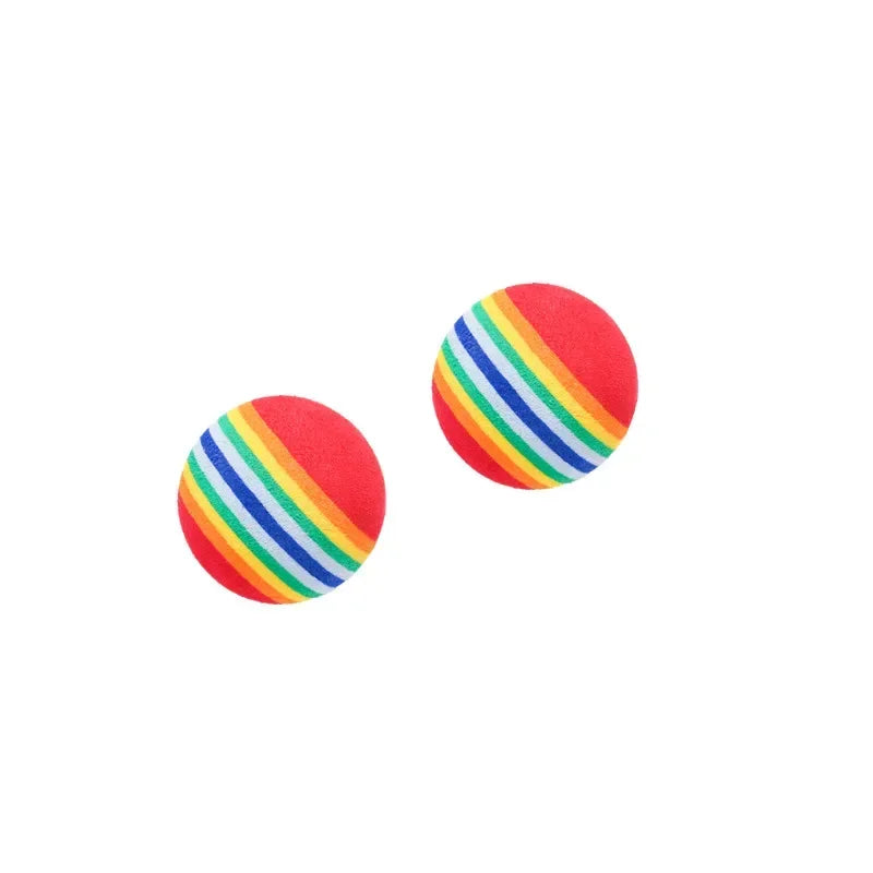 Rainbow Cat Ball Toy – Interactive Rubber Play Ball