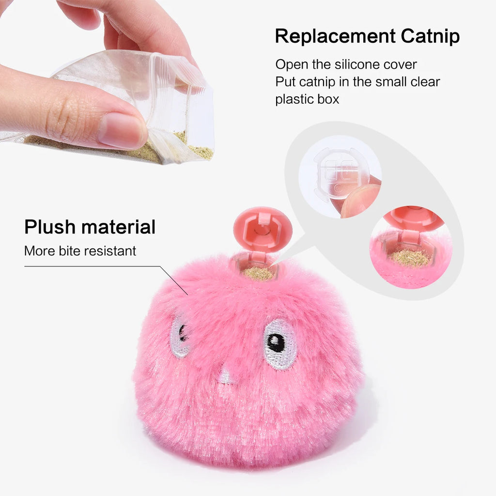 Interactive Cat Toy Ball – Plush Catnip Squeaky Toy