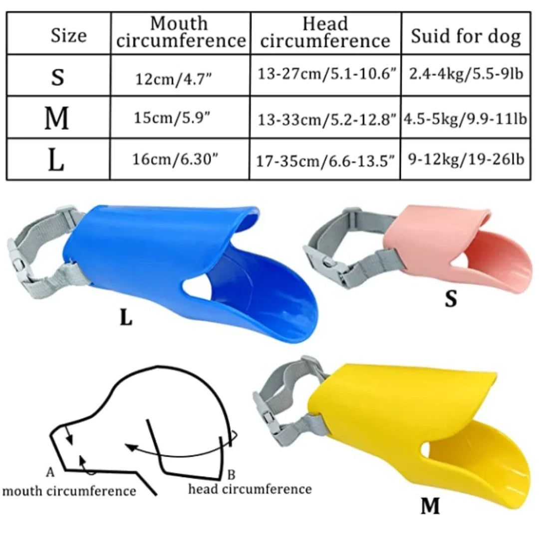 Dog Muzzle Silicone Duckbill Adjustable Mouth Cover