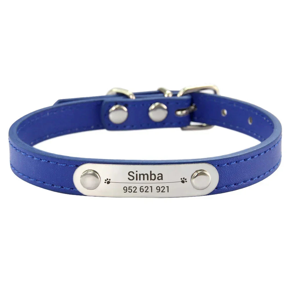 Personalized Dog Collar – Engraved Leather Pet ID Collar