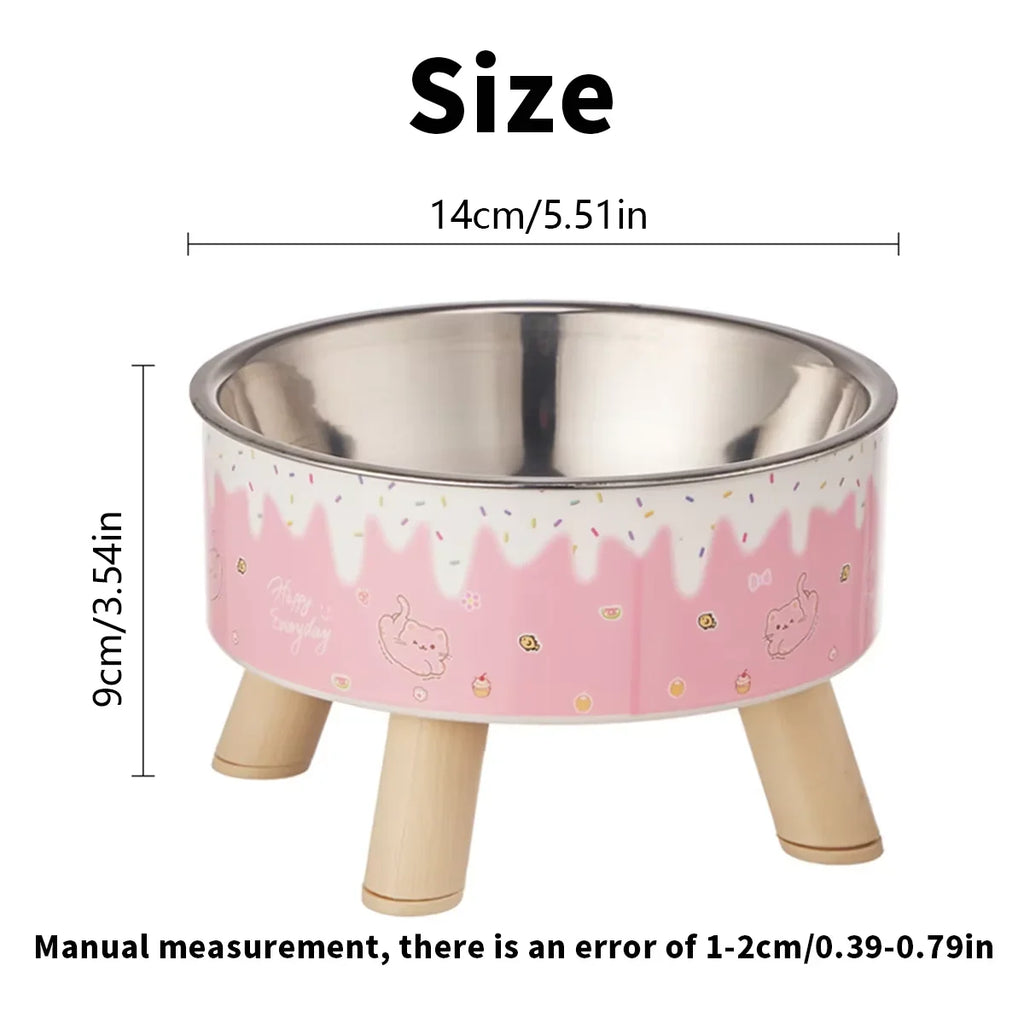 Elevated Cat Bowl Stainless Steel Raised Feeding Dish