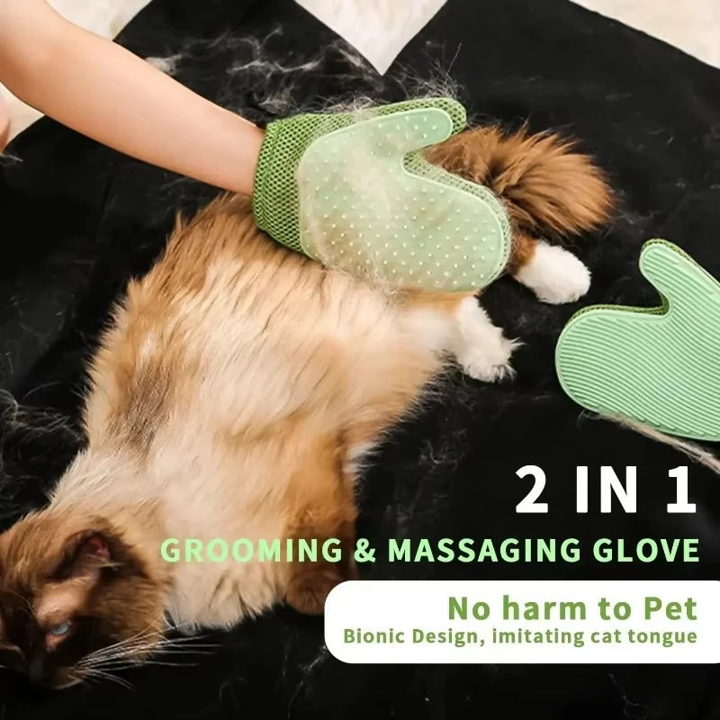 Pet Grooming Glove – Hair Removal & Massage Brush