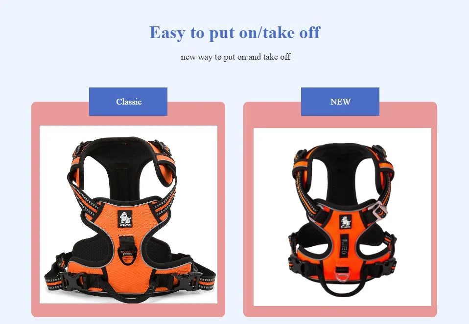 Reflective Dog Harness – Padded Outdoor Vest for All Sizes