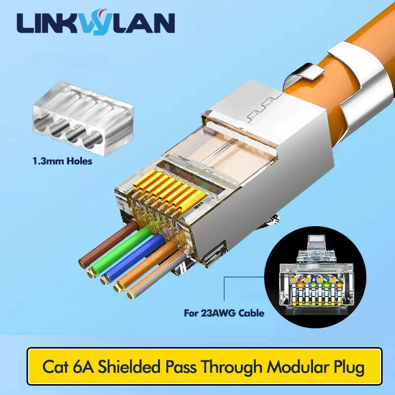 RJ45 Pass-Through Connector – Cat5e/Cat6/Cat7 Modular Plug