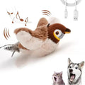 Interactive Cat Toy Flapping Bird Plush Chirping Toy Touch Activated