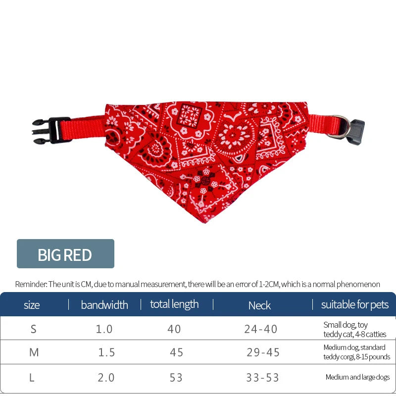 Pet Bandana – Adjustable Triangle Scarf for Dogs & Cats