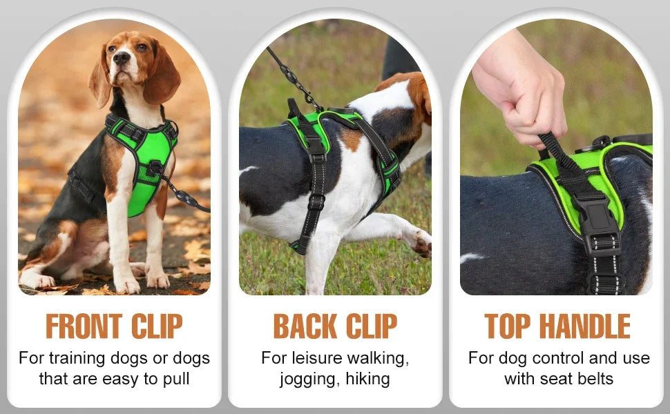 LED Dog Harness, Rechargeable Light Up Vest for Walking