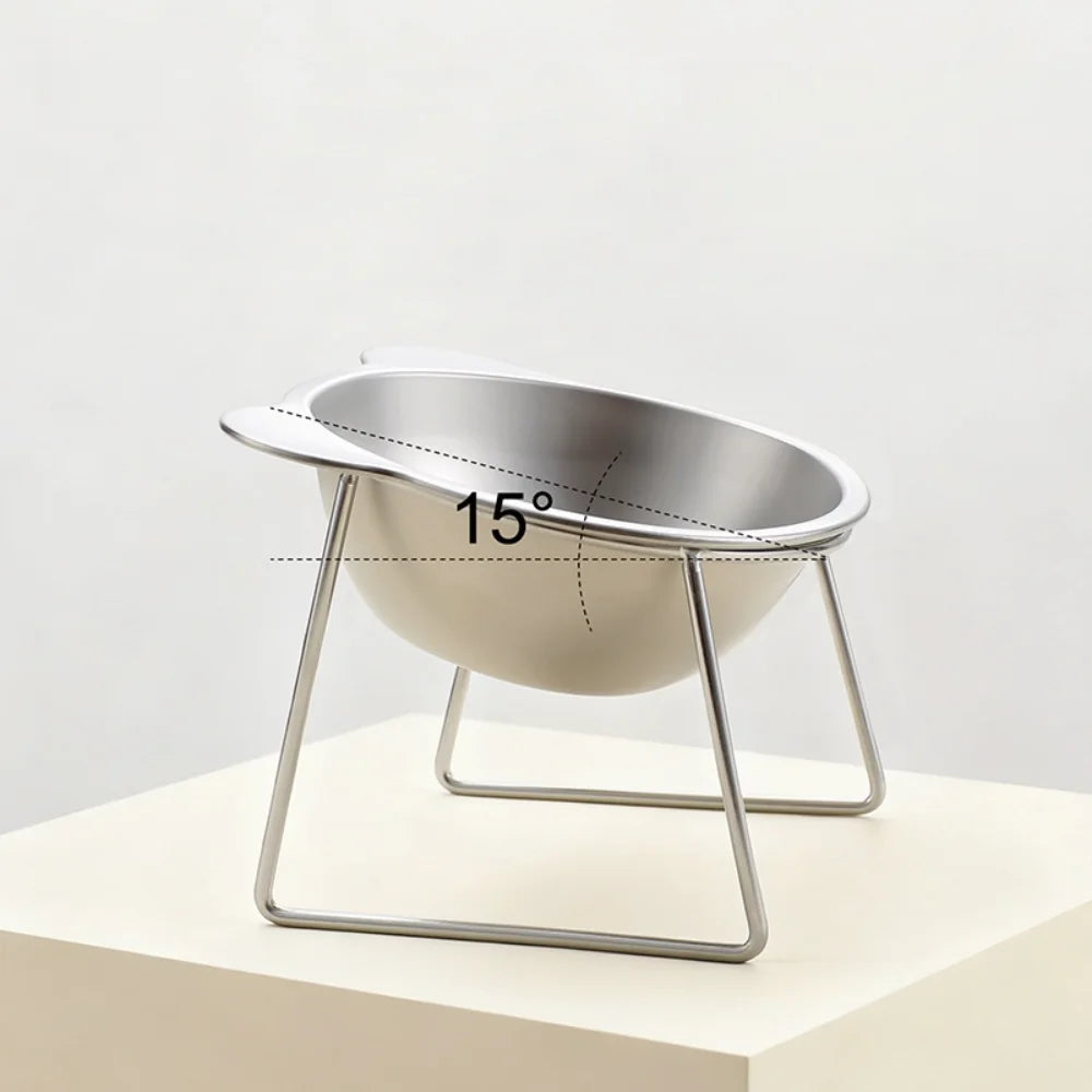 Elevated Pet Bowl – Stainless Steel Angled Dog & Cat Feeder
