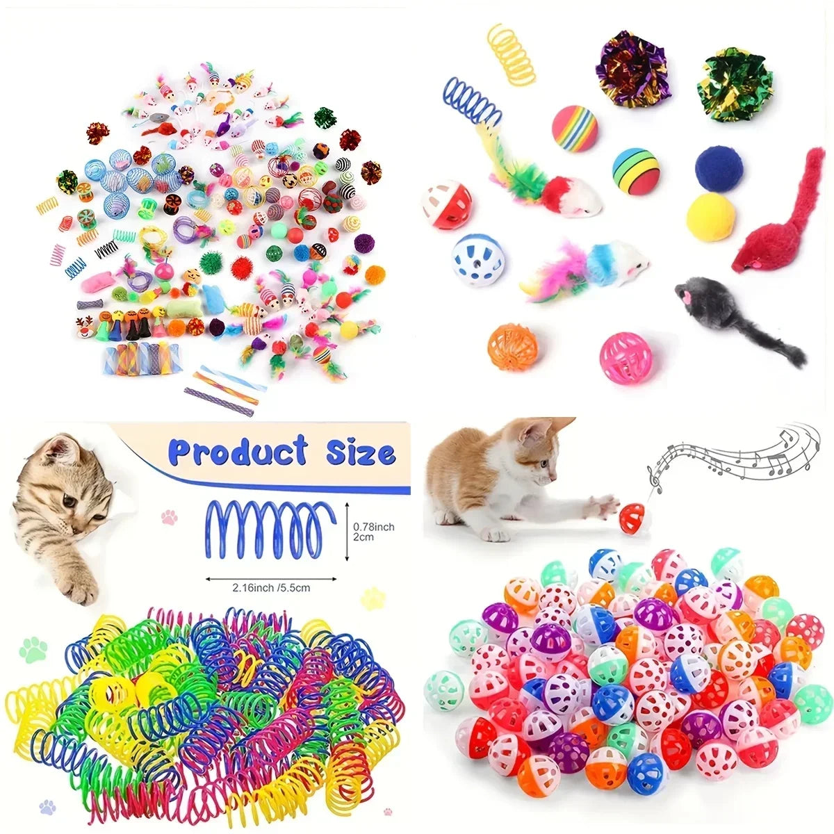 Cat Toys – Mixed Variety Plastic and Plush Toys
