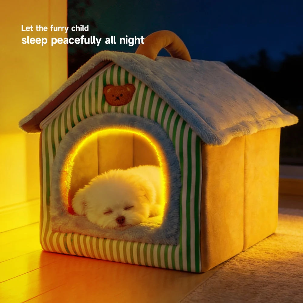 Foldable Cat House – Washable Cave Bed for Cats & Small Dogs