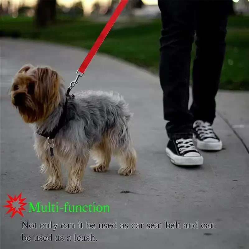 Dog Car Seat Belt – Adjustable Nylon Pet Safety Leash
