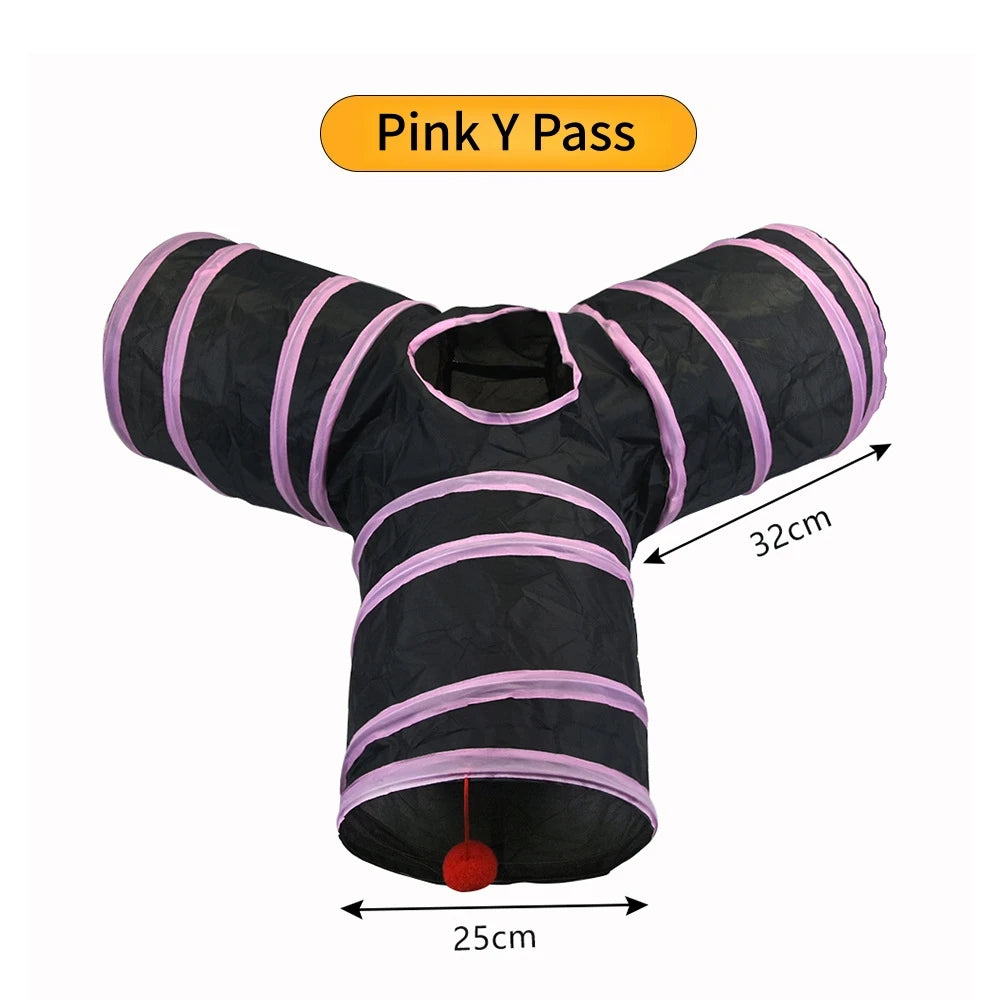 Cat Tunnel Toy – Foldable S-Shape Interactive Tunnel for Indoor Cats