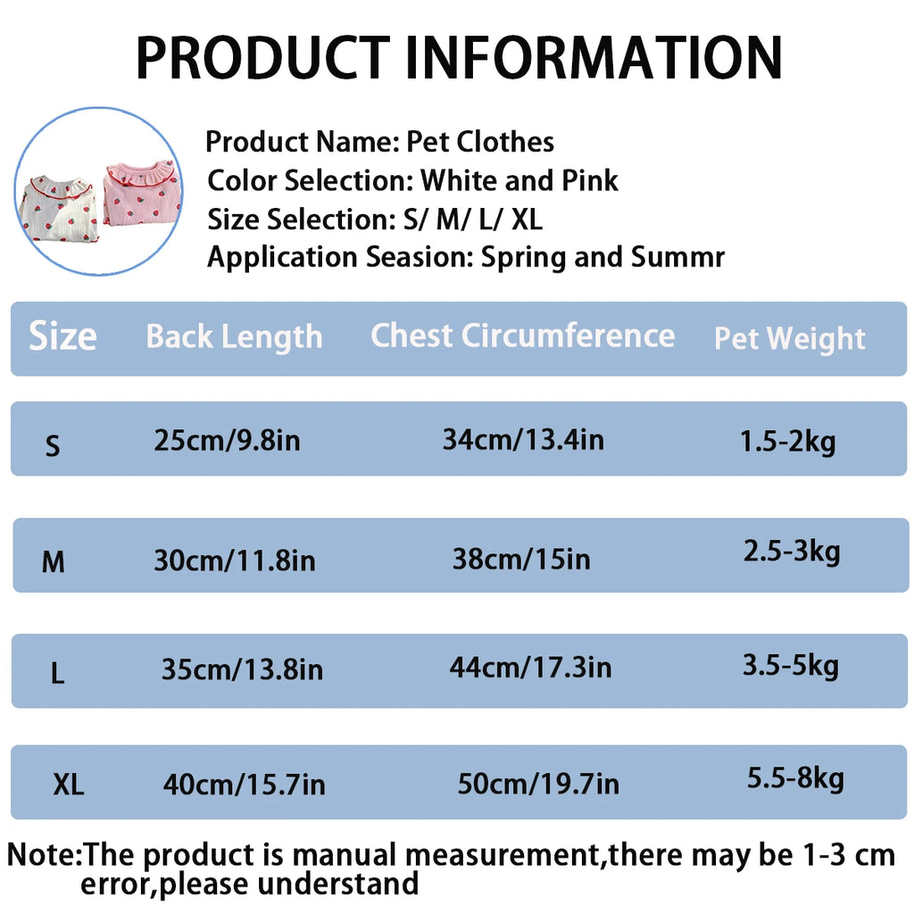 Small Dog Clothes, Breathable Summer Vest with Ruffled Collar