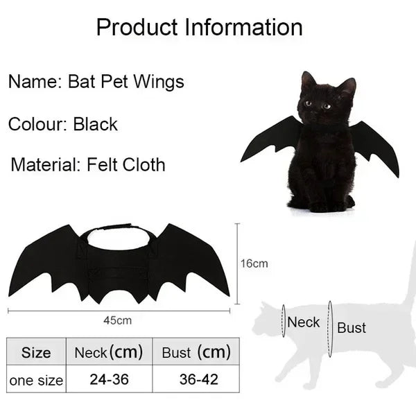 Bat Wing Cat Costume – Black Halloween Pet Cosplay Outfit