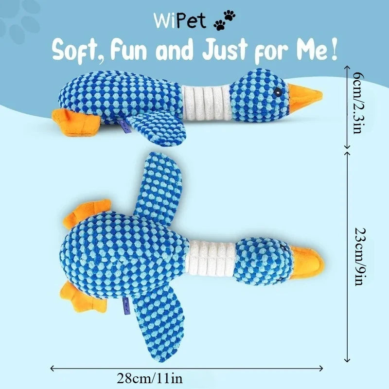 Plush Dog Toy – Goose Shaped Soft Chew & Play Toy