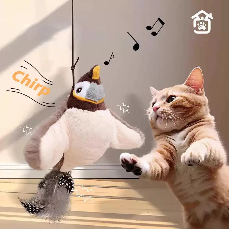 Interactive Bird Cat Toy – Plush Hanging Teaser Toy for Indoor Cats