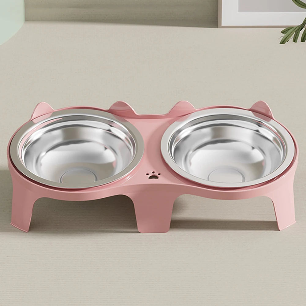 Stainless Steel Cat Bowl – Anti-Tip Food & Water Bowl for Pets