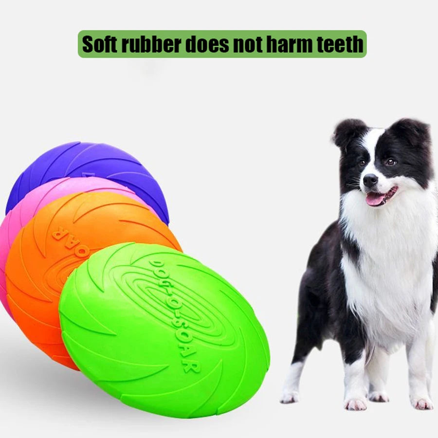 Dog Flying Disc, Soft Rubber Outdoor Toy for Training and Fetch