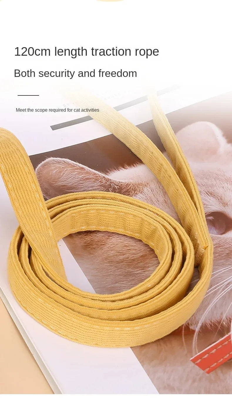 Cat Harness and Leash Set – Adjustable Cartoon Bee Design