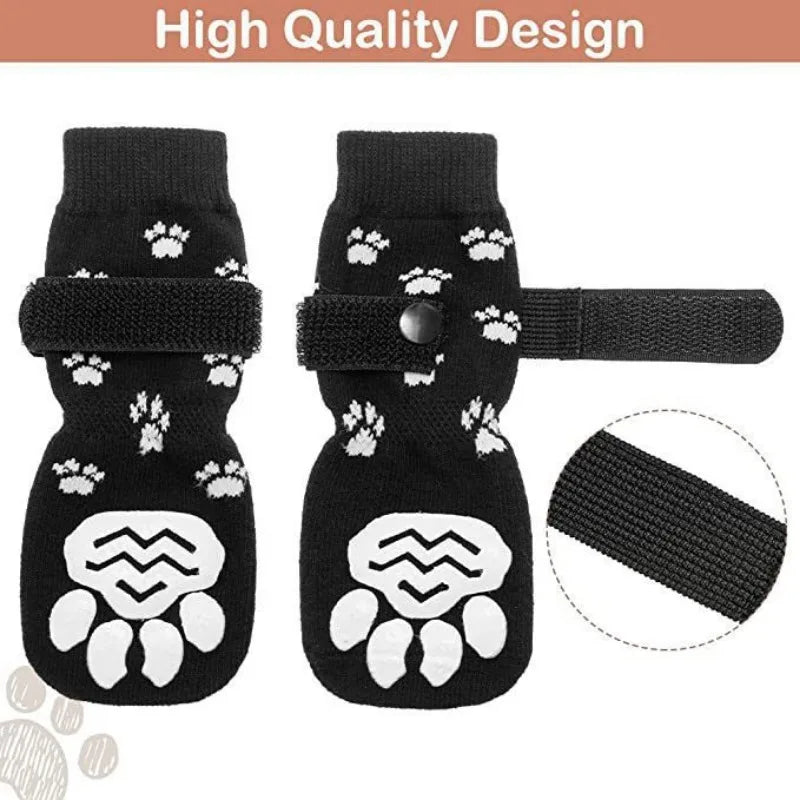 Dog Socks with Straps – Anti Slip Paw Protector for Indoor Floors