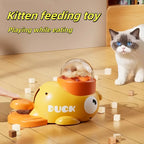 Interactive Cat Feeder – Manual Food Dispenser Duck Design