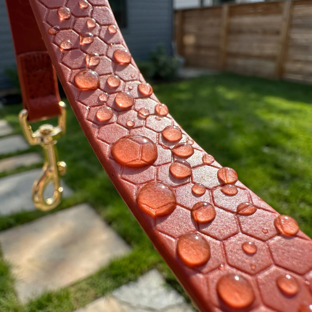 PVC Dog Leash – Waterproof Honeycomb Texture with Quick-Release Buckle