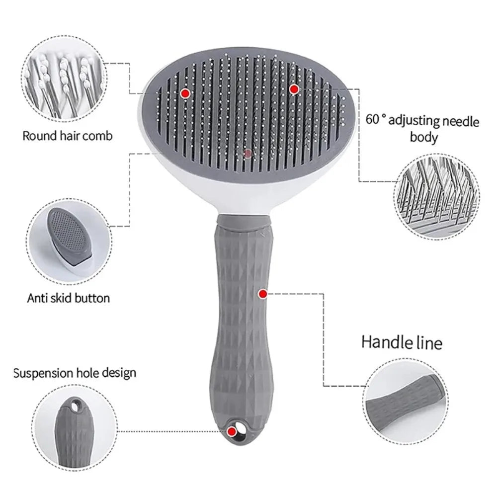 Self Cleaning Pet Hair Brush – Dog & Cat Grooming Slicker