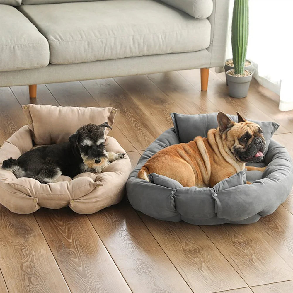 Warm Dog Sofa Bed – Thick Washable Winter Bed for Dogs & Cats