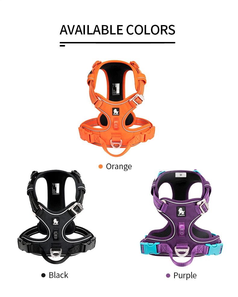 No Pull Dog Harness Adjustable Nylon Reflective Padded