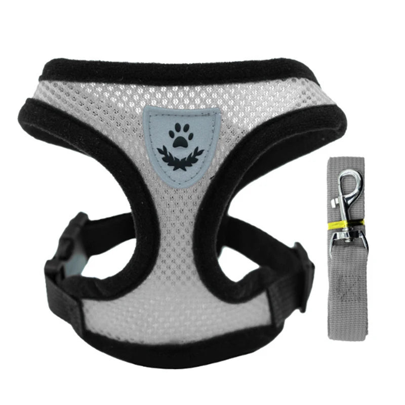 Adjustable Dog Harness Vest, Mesh Puppy Walking Harness