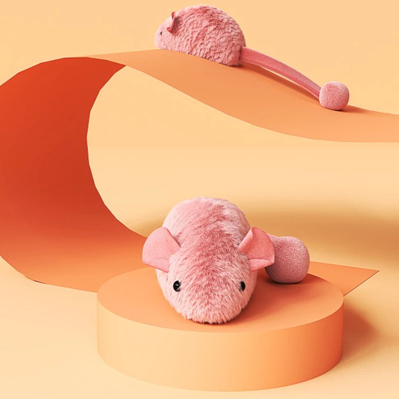 Plush Cat Toy Interactive Squeaky Mouse Toy for Kittens