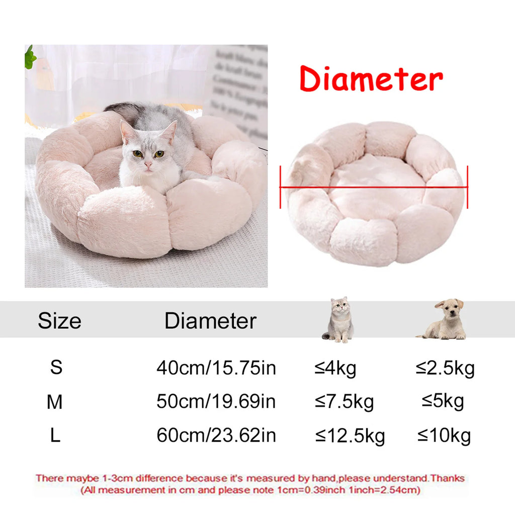 Plush Dog Bed Round Soft Calming Bed for Small Large Dogs & Cats